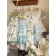 Mademoiselle Pearl Four Leaf Clover and Lime Blouse Apron Overdress JSK and Ops(Reservation/2 Colours/Full Payment Without Shipping)